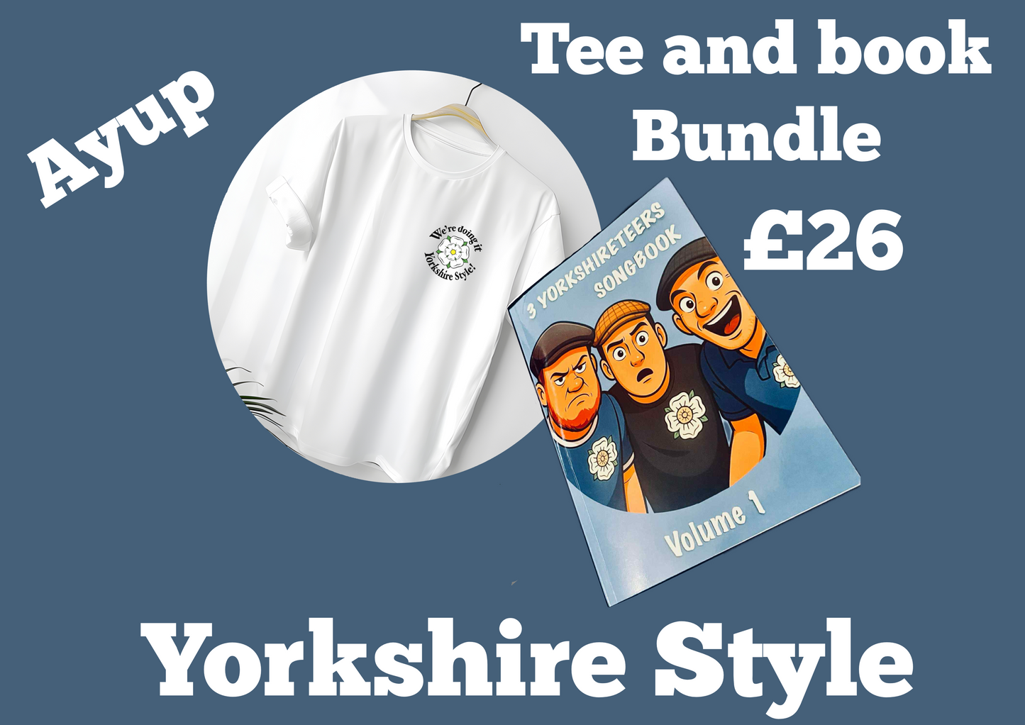 Yorkshire style tee & book bundle